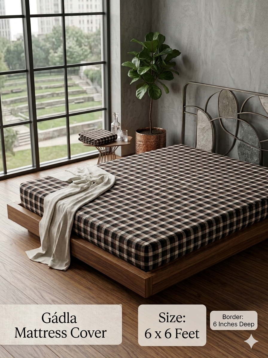 Premium Cotton Galda cover 6*6 foot with 6 inch border chex