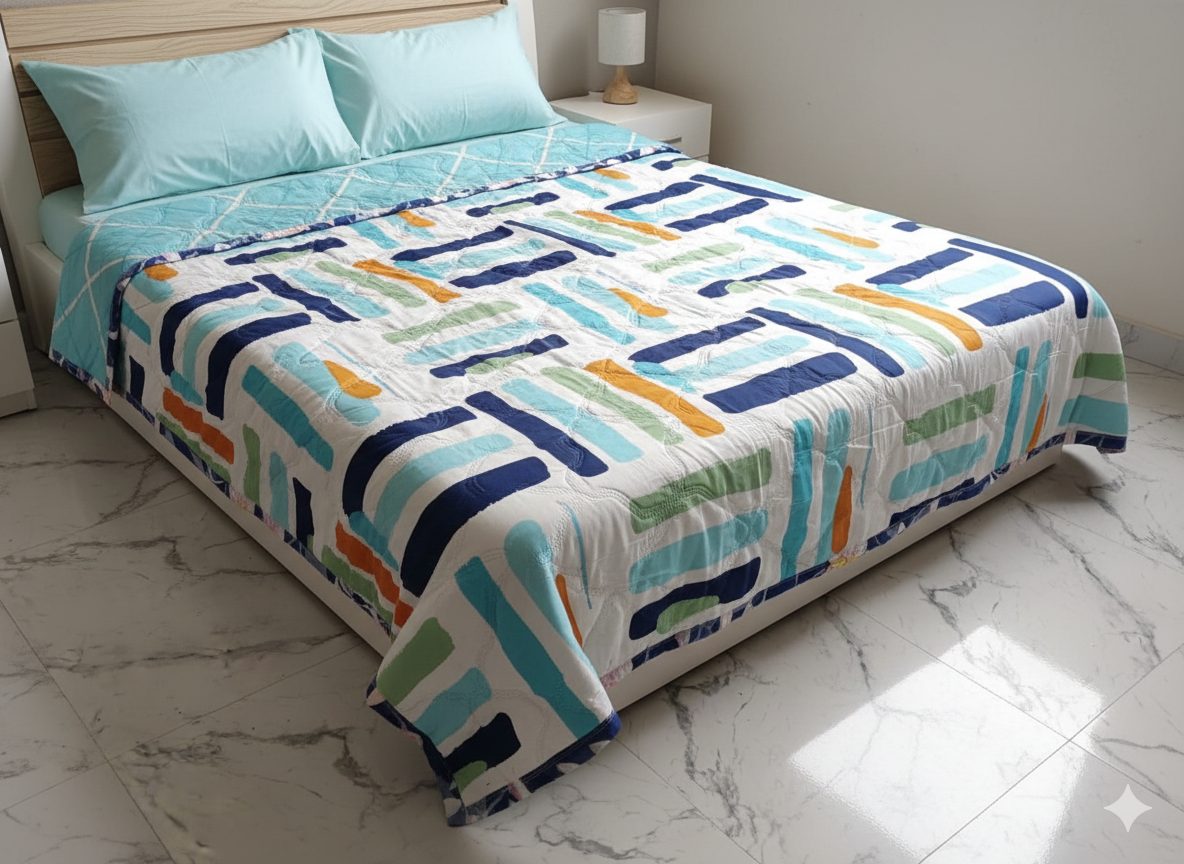 Layer Reversible Double Bed Dohar (Size 90x90) – Lightweight & Breathable