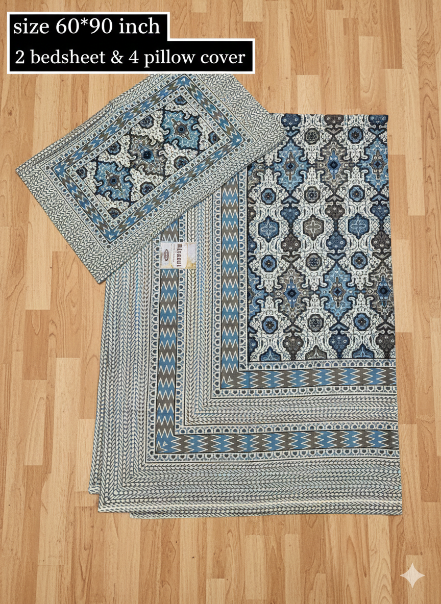 Single Bed Combo Pack – 2 Sheets & 4 Pillow Covers