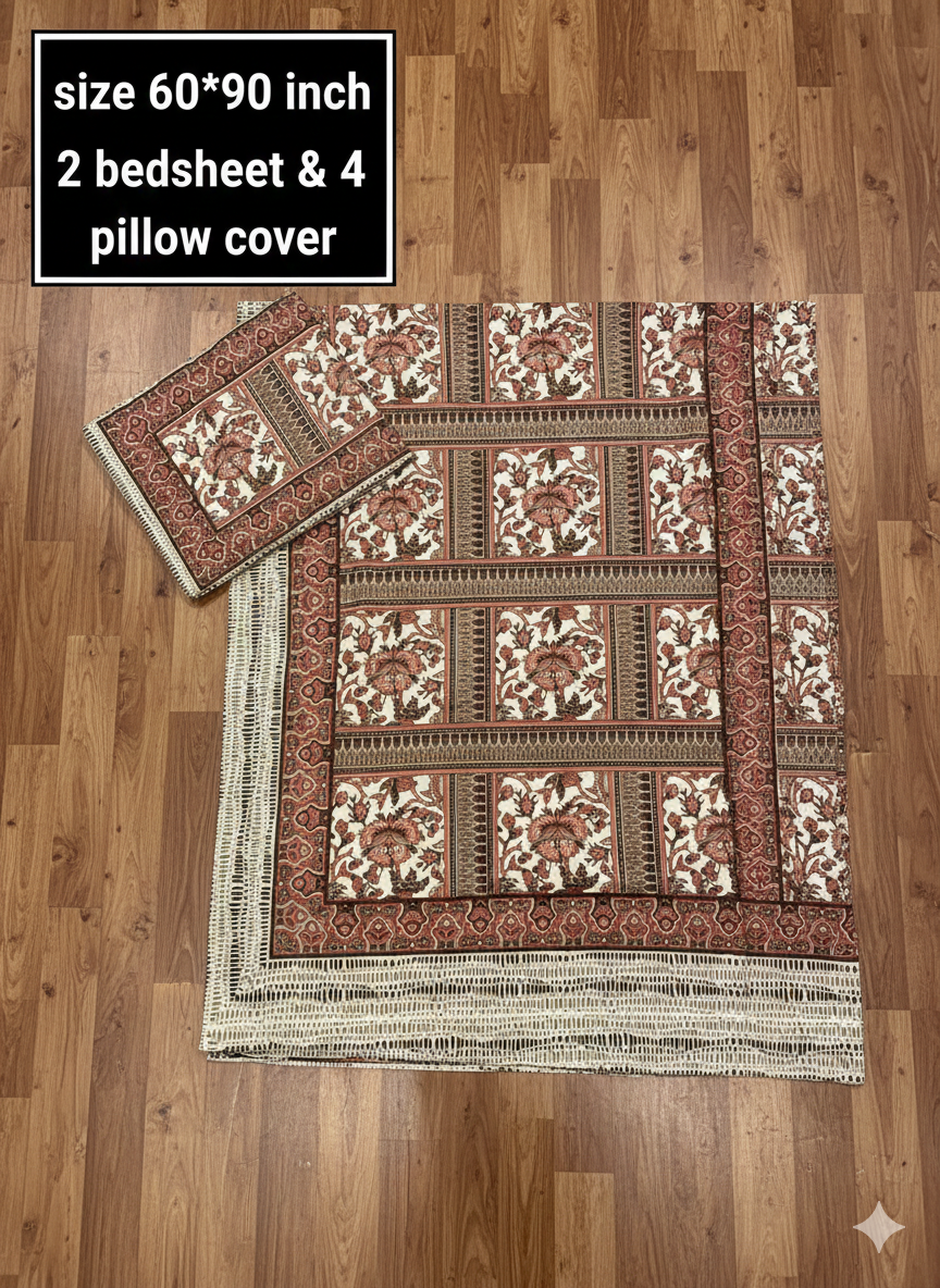 Single Bed Combo Pack – 2 Sheets & 4 Pillow Covers
