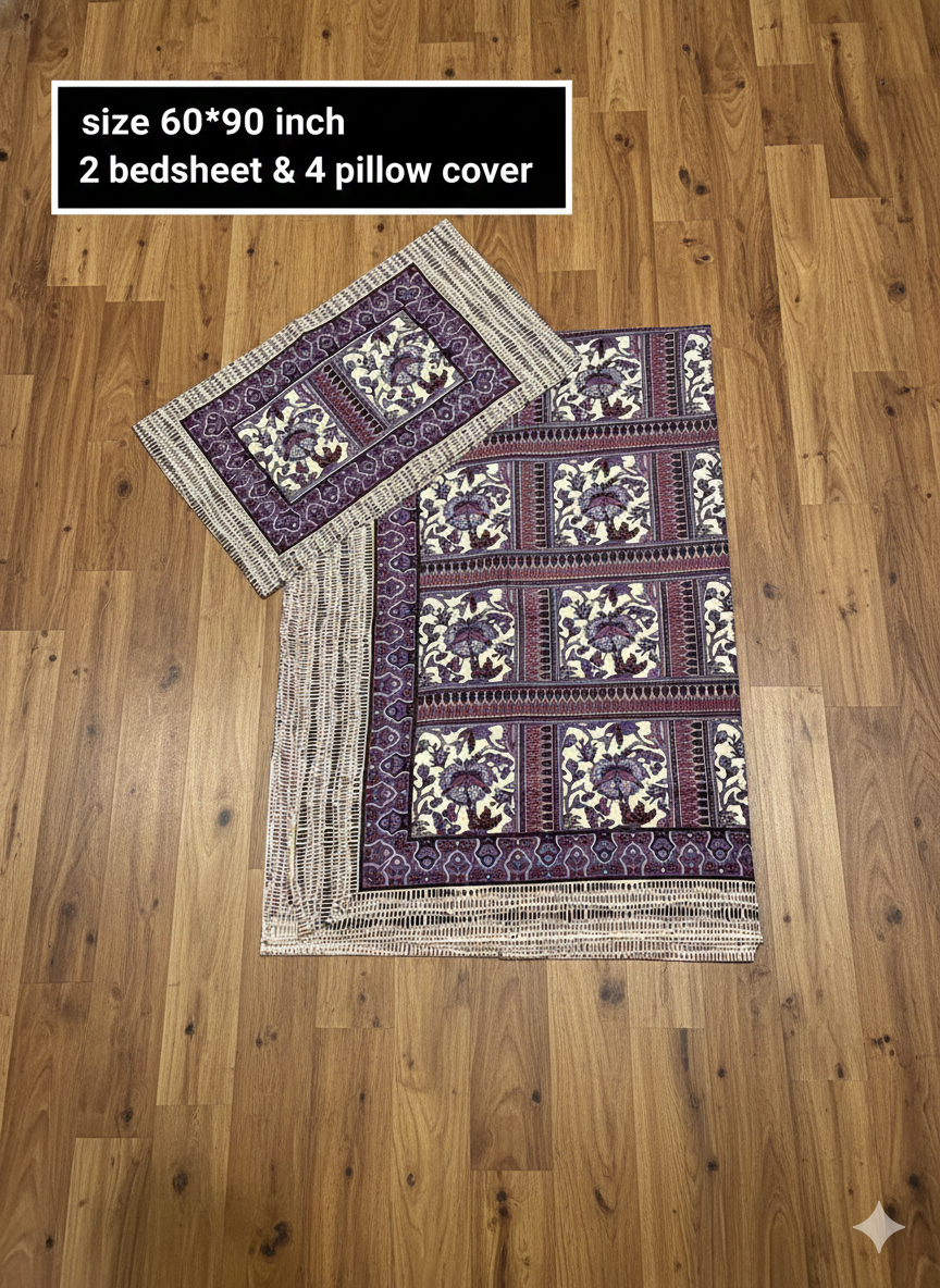 Single Bed Combo Pack – 2 Sheets & 4 Pillow Covers