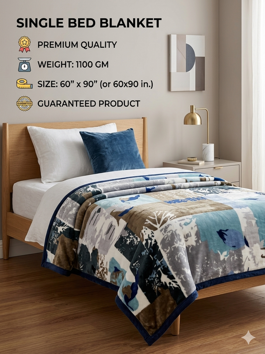 Premium Super Soft Single Blanket | 60x90 Inch | 1100 GSM Heavy Warm | Luxury Comfort @ ₹500