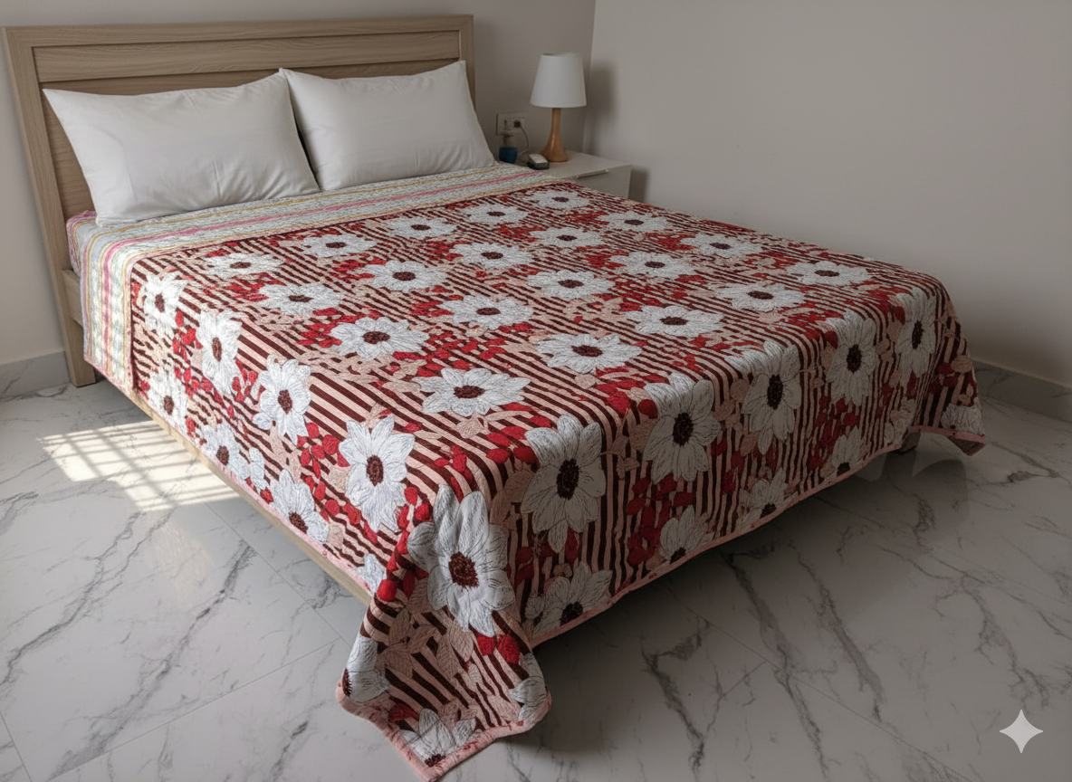 Layer Reversible Double Bed Dohar (Size 90x90) – Lightweight & Breathable