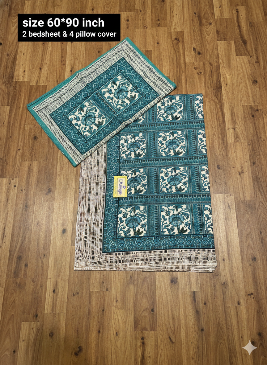 Single Bed Combo Pack – 2 Sheets & 4 Pillow Covers