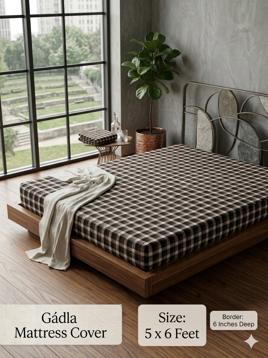 Premium Cotton Galda cover 5*6 with 6 inch border chex