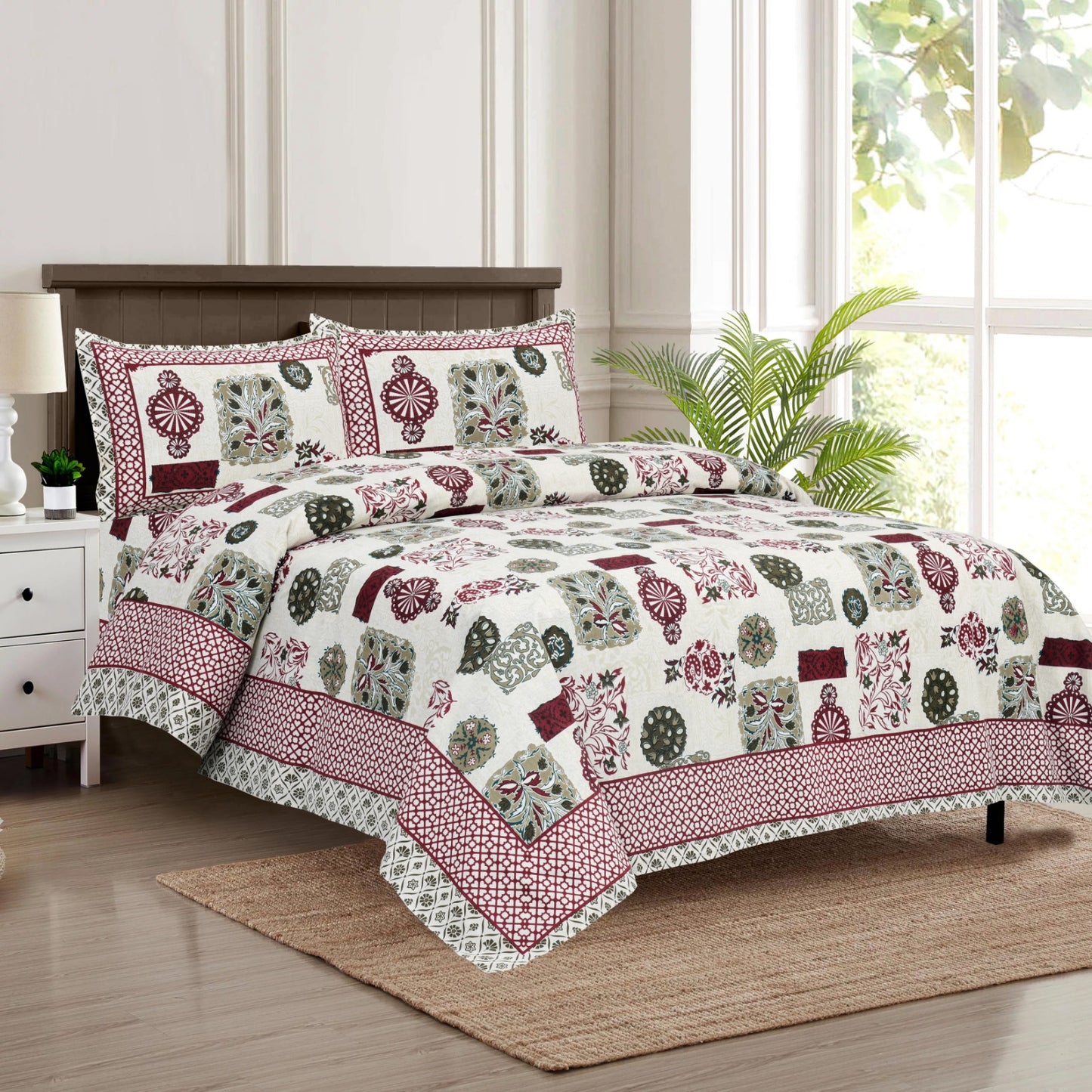 Premium Jaypuri Cotton Bedsheet | 100% Pure Cotton | 108x108 Inch