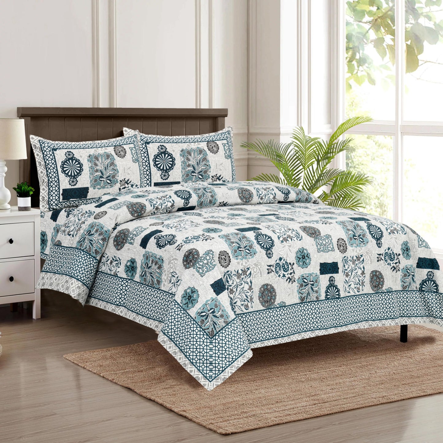 Premium Jaypuri Cotton Bedsheet | 100% Pure Cotton | 108x108 Inch