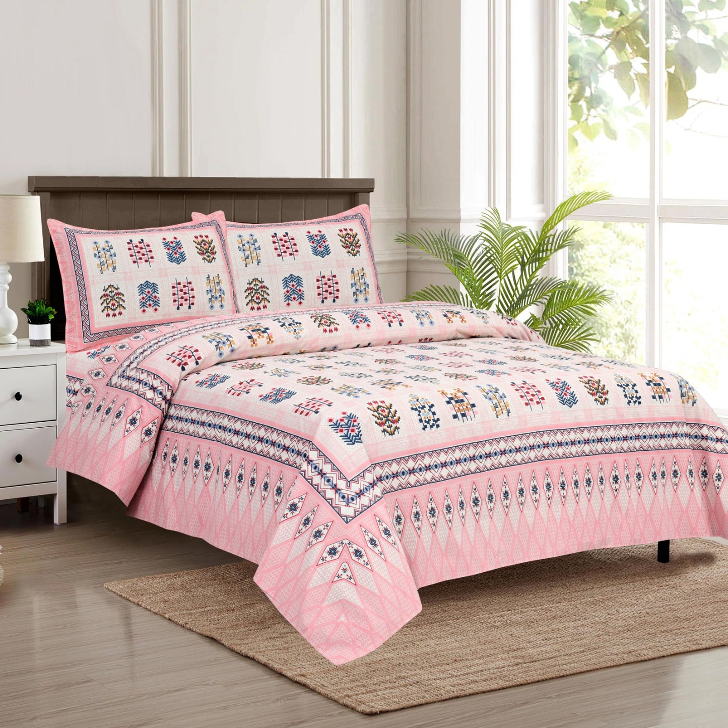 Premium Jaypuri Cotton Bedsheet | 100% Pure Cotton | 108x108 Inch