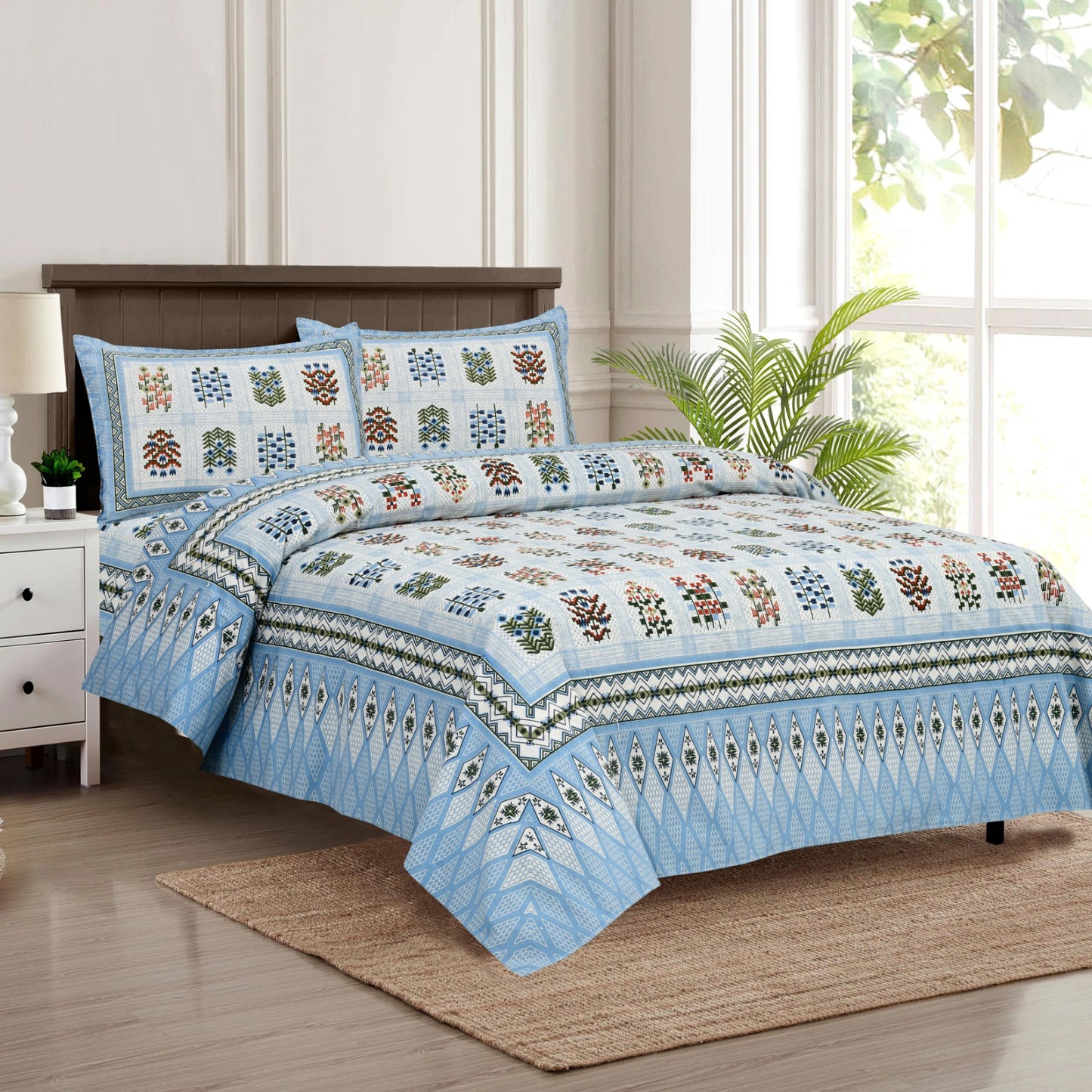 Premium Jaypuri Cotton Bedsheet | 100% Pure Cotton | 108x108 Inch