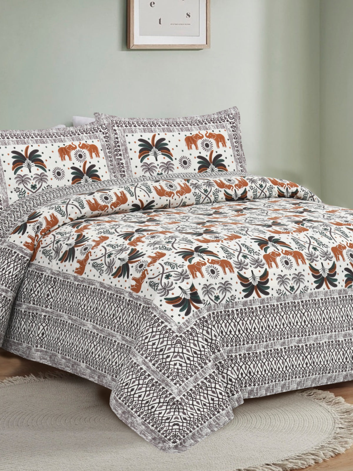 Premium Jaypuri Cotton Bedsheet | 100% Pure Cotton | 108x108 Inch