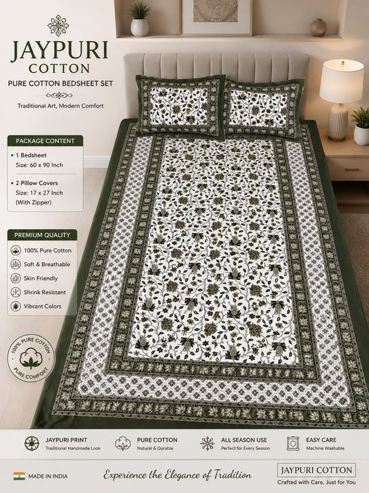 single bed 🛏️ 60×90 Inch Bedsheet | 🛌 2 Pillow Covers 17×27 Inch