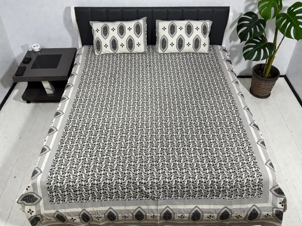 Jaypuri Cotton Double Bed Bedsheet 93x108 | Premium Traditional Print | Soft & Comfortable Fabric