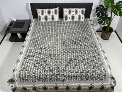 Jaypuri Cotton Double Bed Bedsheet 93x108 | Premium Traditional Print | Soft & Comfortable Fabric