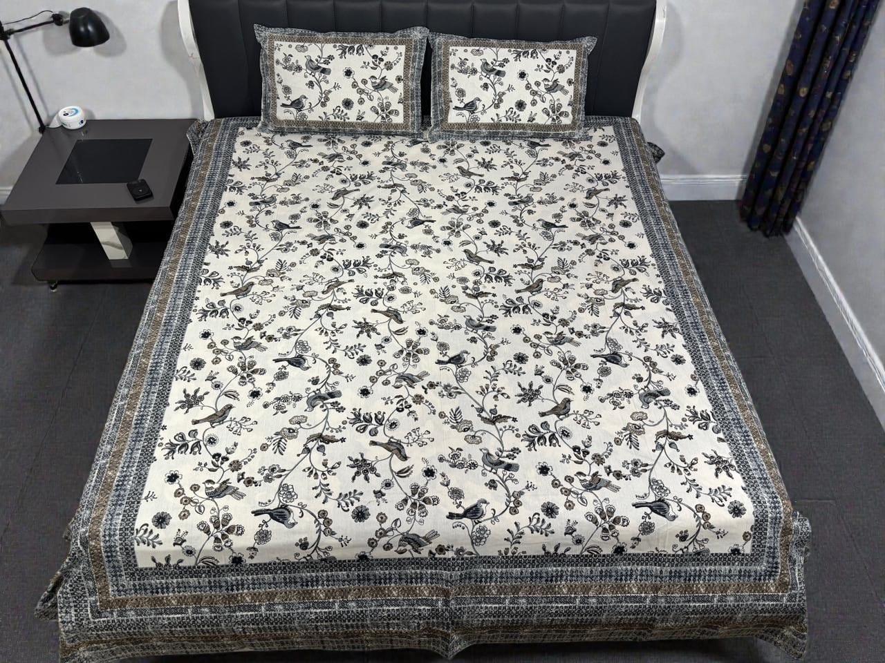 Jaypuri Cotton Double Bed Bedsheet 93x108 | Premium Traditional Print | Soft & Comfortable Fabric