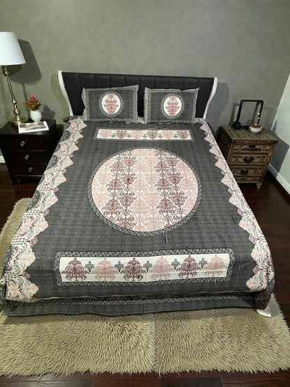 Jaypuri Cotton Double Bed Bedsheet 93x108 | Premium Traditional Print | Soft & Comfortable Fabric