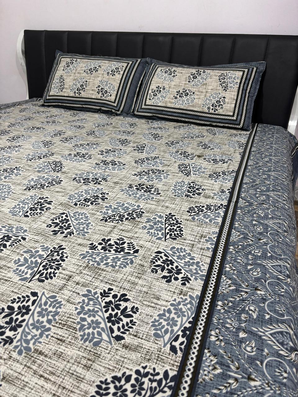 Jaypuri Cotton Double Bed Bedsheet 93x108 | Premium Traditional Print | Soft & Comfortable Fabric