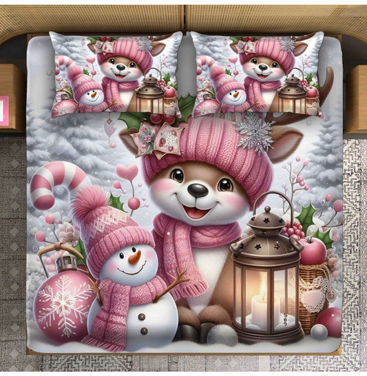 Luxury 7D Printed King Size Bedsheet 108×108 with Pillow Covers