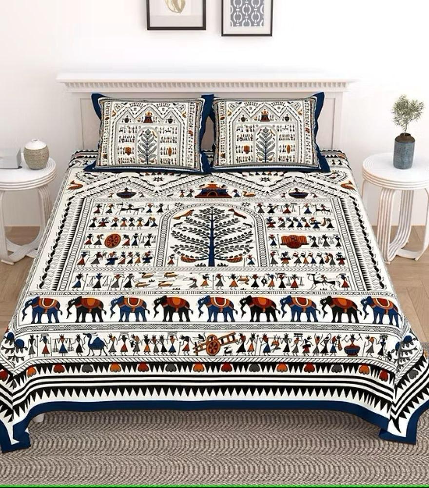 Traditional Batik Printed King Bedsheet – Large Size 108×108