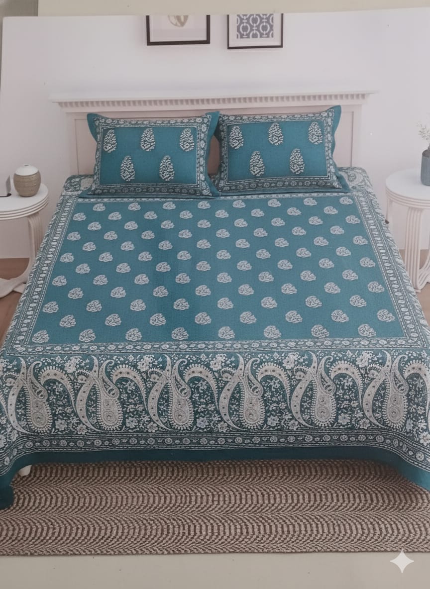 Traditional Batik Printed King Bedsheet – Large Size 108×108